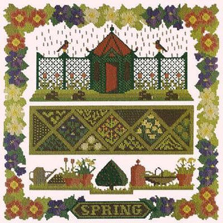 Spring Sampler Needlepoint Kit Kits Elizabeth Bradley Design Cream 
