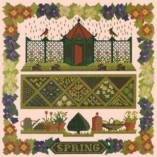 Spring Sampler Needlepoint Kit Kits Elizabeth Bradley Design Salmon Pink 
