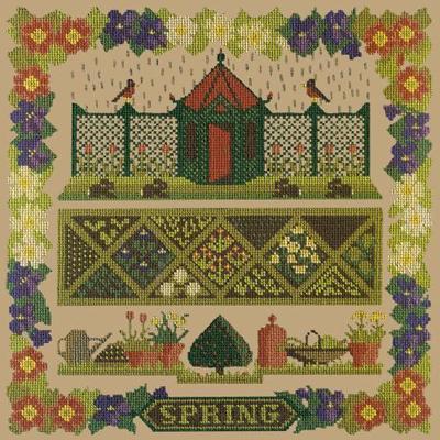 Spring Sampler Needlepoint Kit Kits Elizabeth Bradley Design Sand 
