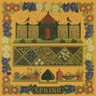 Spring Sampler Needlepoint Kit Kits Elizabeth Bradley Design Yellow 

