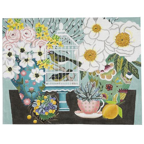Spring Table Painted Canvas melissa shirley 