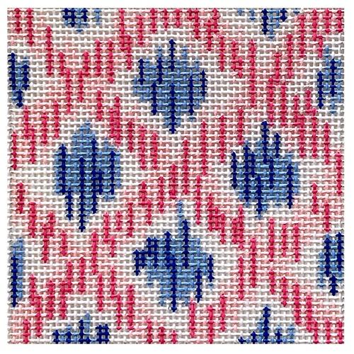 Square Insert   Ikat Pink Criss Cross Painted Canvas Kate Dickerson Needlepoint Collections  - 1
