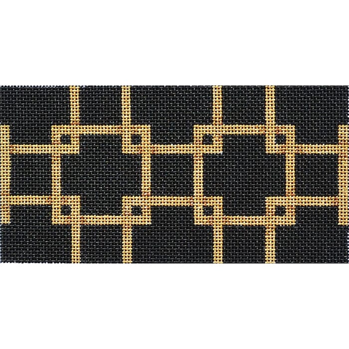 Square Lattice Insert/Black & Gold Painted Canvas Associated Talents 