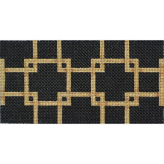 Square Lattice Insert/Black & Gold Painted Canvas Associated Talents 