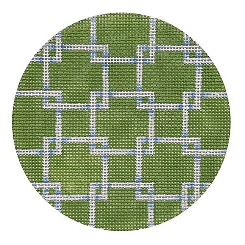 Square Lattice Round-Lime Painted Canvas Associated Talents 