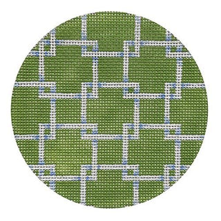 Square Lattice Round Lime Painted Canvas Associated Talents 

