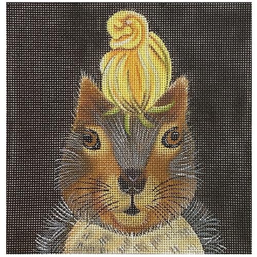 Squash Blossom Squirrel Painted Canvas Vicki Sawyer 
