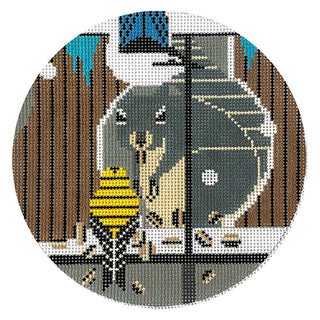 Squirrel and Finch Ornament Painted Canvas Charley Harper 
