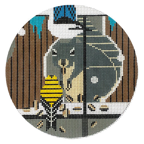 Squirrel and Finch Ornament Painted Canvas Charley Harper 
