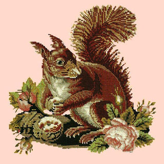 Squirrel Needlepoint Kit Kits Elizabeth Bradley Design Salmon Pink 
