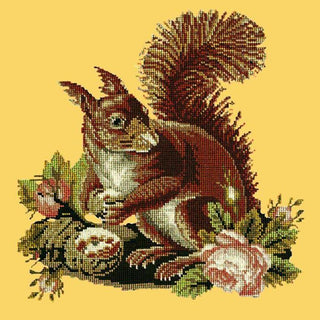 Squirrel Needlepoint Kit Kits Elizabeth Bradley Design Sunflower Yellow 
