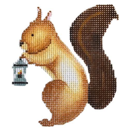 Squirrel Painted Canvas The Plum Stitchery 