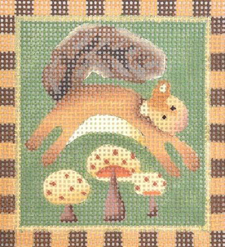 Squirrels - Over the Mushrooms Painted Canvas Melissa Shirley Designs 