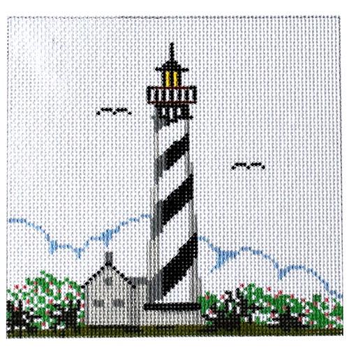 St. Augustine, FL Lighthouse Painted Canvas Silver Needle 