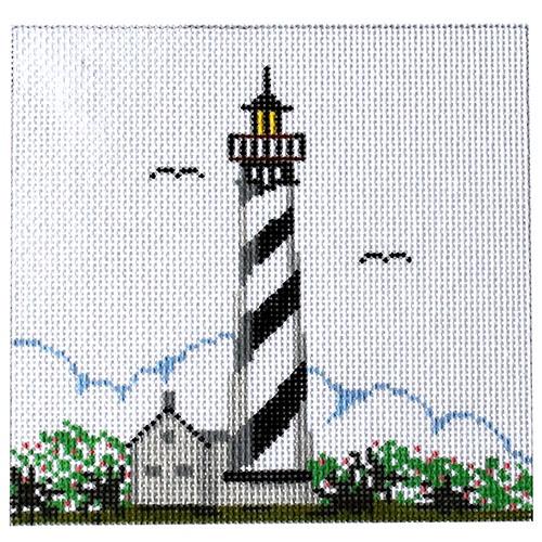 St. Augustine, FL Lighthouse Painted Canvas Silver Needle  - 1