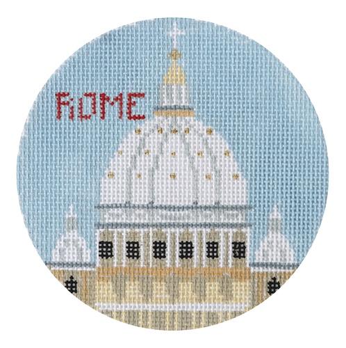 St. Peter's Rome Round Painted Canvas Kathy Schenkel Designs  - 1