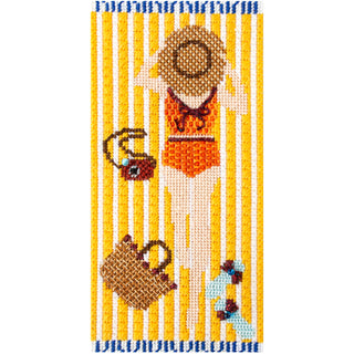 St. Tropez Sunbather Canvas Printed Canvas Needlepoint To Go 
