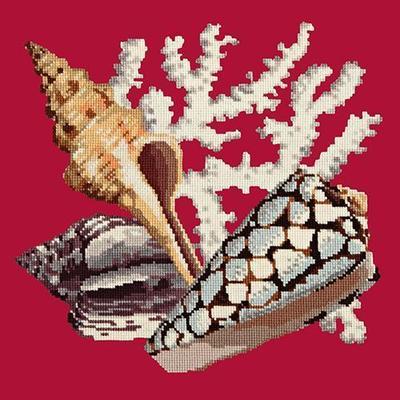 Staghorn Needlepoint Kit Kits Elizabeth Bradley Design Bright Red 
