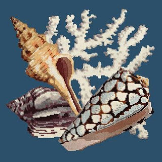 Staghorn Needlepoint Kit Kits Elizabeth Bradley Design Dark Blue 
