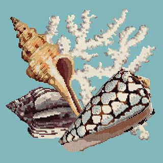 Staghorn Needlepoint Kit Kits Elizabeth Bradley Design Duck Egg Blue 
