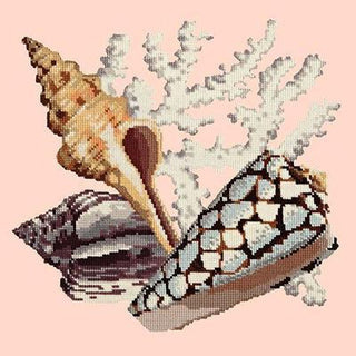 Staghorn Needlepoint Kit Kits Elizabeth Bradley Design Salmon Pink 
