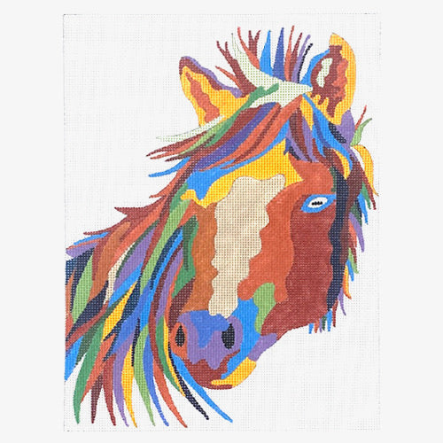 Stallion on 13 mesh Painted Canvas PLD Designs 