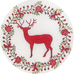Standing Deer in Wreath Painted Canvas Love You More 
