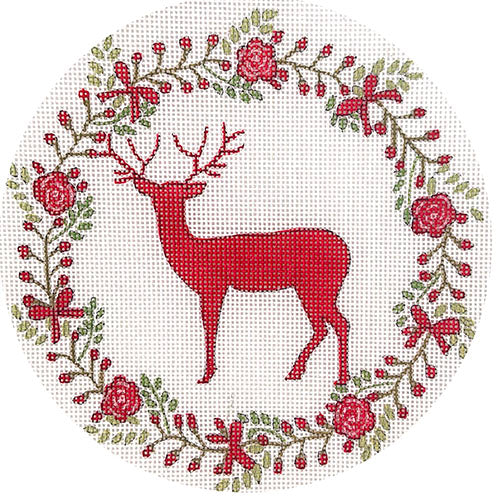Standing Deer in Wreath Painted Canvas Love You More  - 1