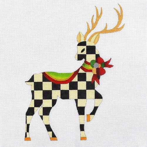 Standing Reindeer Right Painted Canvas Raymond Crawford Designs 