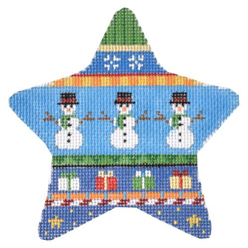Star Stripe Snowman Painted Canvas Susan Roberts Needlepoint Designs, Inc.  - 1