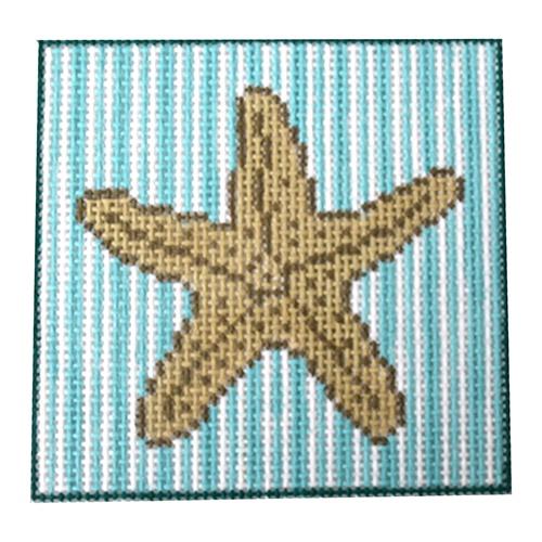 Starfish Coaster Painted Canvas J. Child Designs 