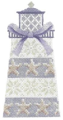 A needlepoint stocking canvas of two starfish is by J Child