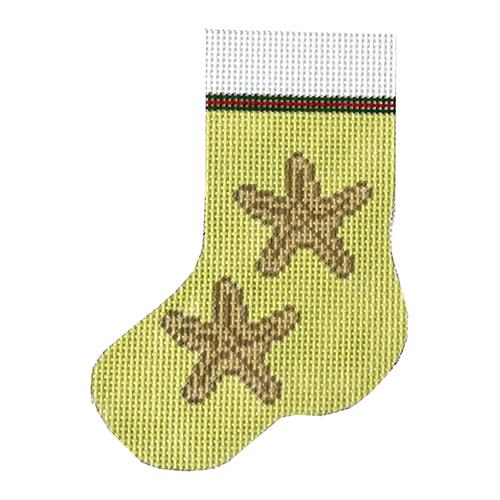 Starfish Mini Stocking Painted Canvas J. Child Designs  - 1
