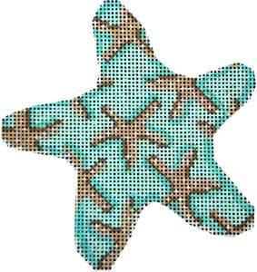 Starfish on Aqua Starfish Ornament Painted Canvas Associated Talents 