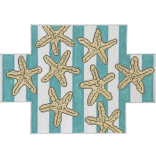 Starfish on Stripes Brick Cover Painted Canvas J. Child Designs 