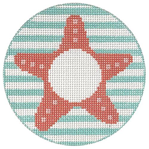 Starfish Round Painted Canvas Rachel Donley  - 1