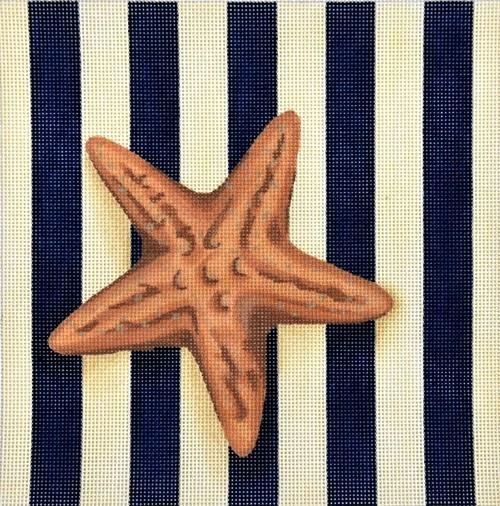 Starfish Square / Stripes Painted Canvas Associated Talents 