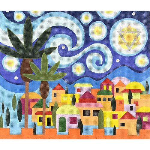 Starry Night Tallis Painted Canvas Raymond Crawford Designs 