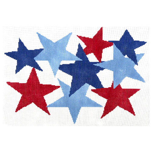 Stars on White Background Painted Canvas A Stitch in Time  - 1