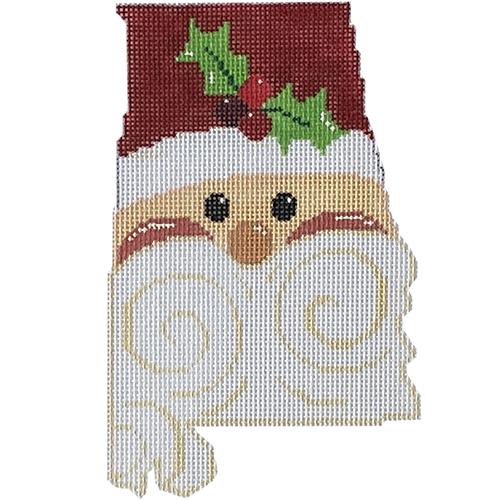State Shaped Santa   Alabama Painted Canvas The Meredith Collection  - 1