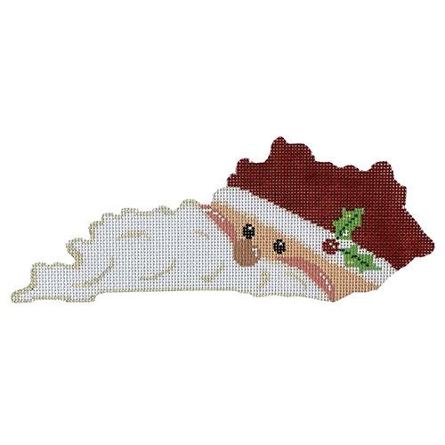 State Shaped Santa   Kentucky Painted Canvas The Meredith Collection  - 1