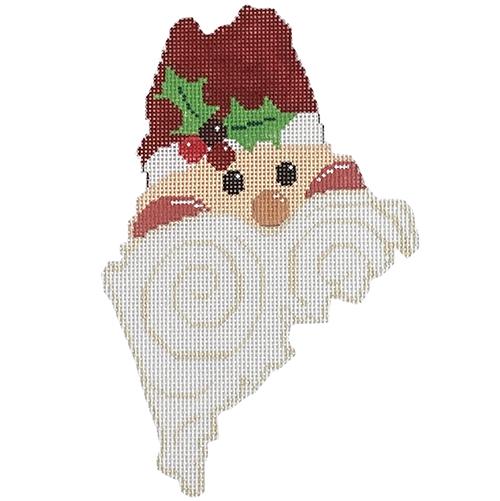 State Shaped Santa   Maine Painted Canvas The Meredith Collection  - 1