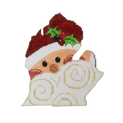 State Shaped Santa   Michigan Painted Canvas The Meredith Collection  - 1