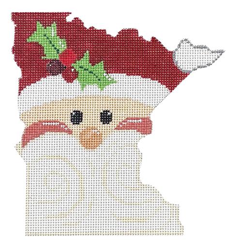 State Shaped Santa - Minnesota Painted Canvas The Meredith Collection 