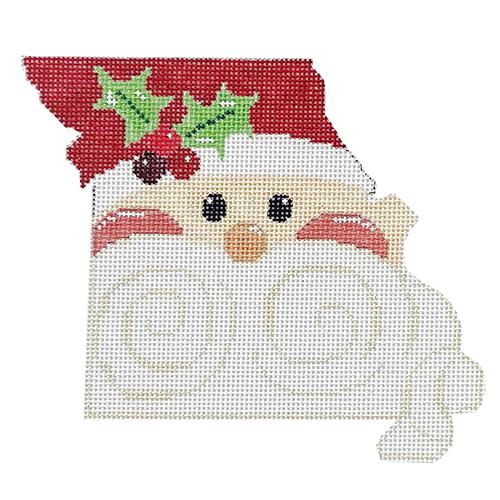 State Shaped Santa   Missouri Painted Canvas The Meredith Collection  - 1