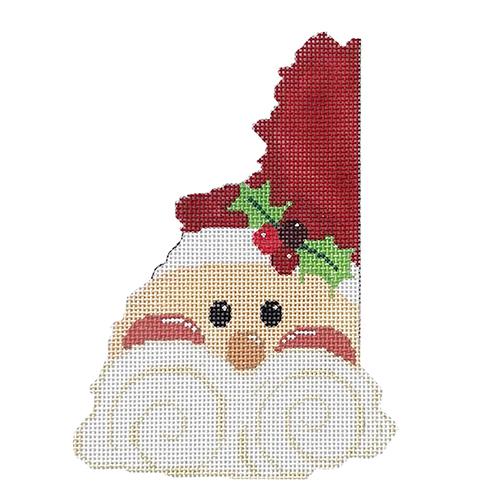 State Shaped Santa - New Hampshire Painted Canvas The Meredith Collection 