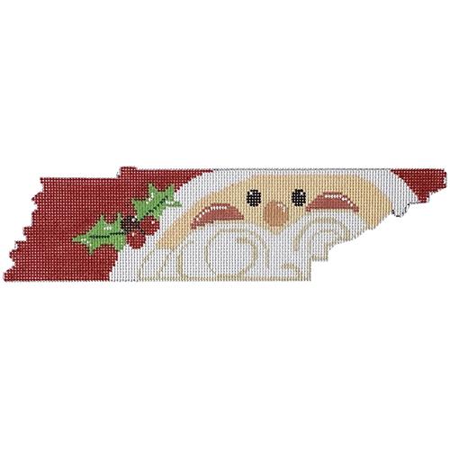 State Shaped Santa - Tennessee Painted Canvas The Meredith Collection 