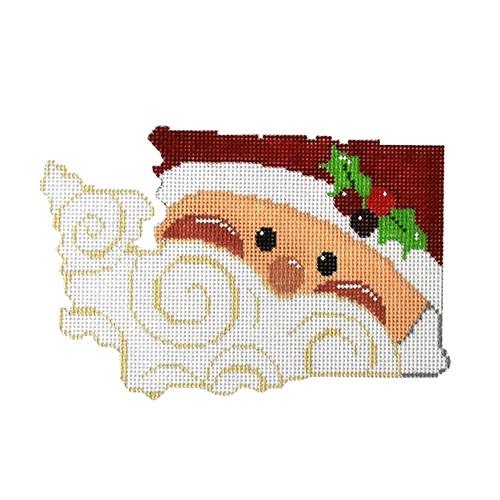 State Shaped Santa   Washington Painted Canvas The Meredith Collection  - 1