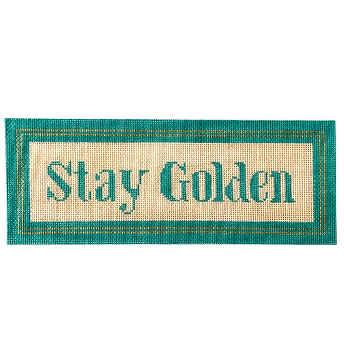 Stay Golden Painted Canvas Walker's Needlepoint  - 1