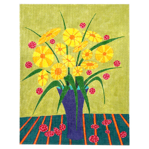 Still Life with Flowers on 13 Painted Canvas Zecca 